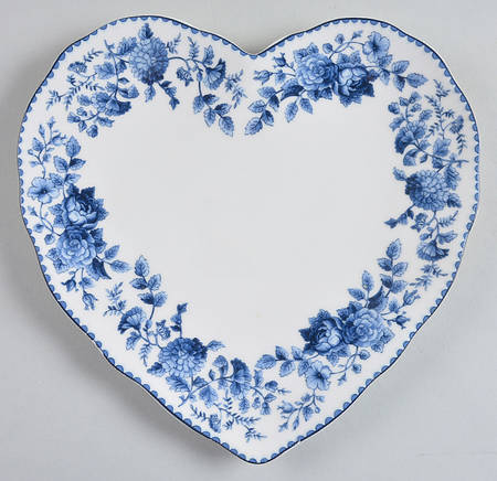 Blue Ridge Rose Heart Shape Salad Plate