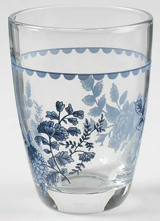 Blue Ridge Rose Glassware Double Old Fashioned