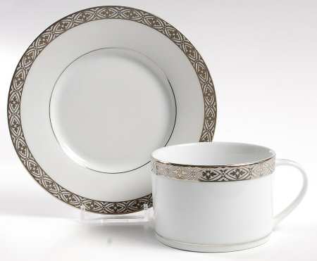 Regal Platinum Flat Cup & Saucer Set