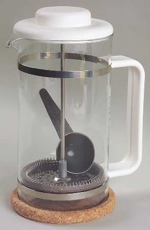 Bistro French Press Coffee Pot & Lid w/Scoop & Coaster