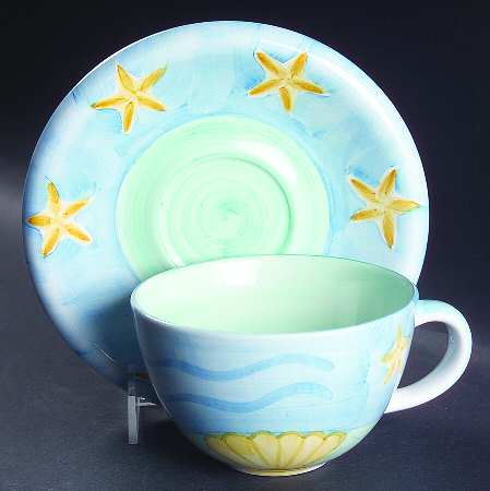Seashell Oversized Cup & Saucer Set