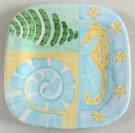 Seashell Square Salad Plate