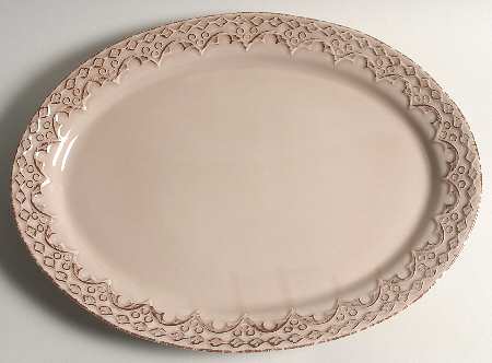 Lisbon Taupe 15" Oval Serving Platter