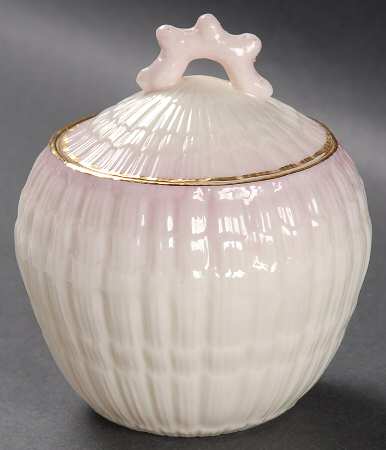 Limpet Pink (Gold Trim) Sugar Bowl & Lid