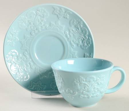 Phoebe Mint Flat Cup & Saucer Set