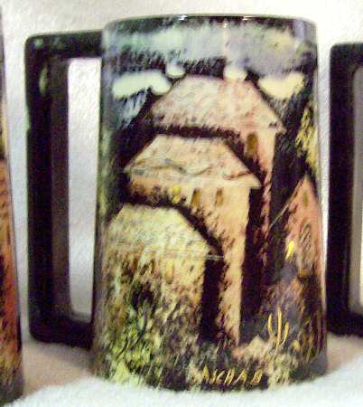 Rooftops Black Mug
