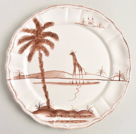 Animal Landscape Brown Salad Plate