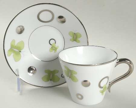 Ueno Platinum Flat Cup & Saucer Set