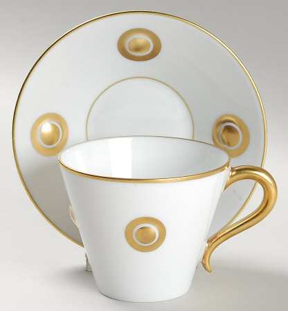 Ithaque Gold Flat Cup & Saucer Set