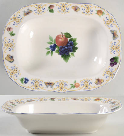 Butterfly Orchard 11" Oval Vegetable Bowl