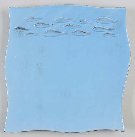Fish School Collection Blue 11" Square Serving Platter