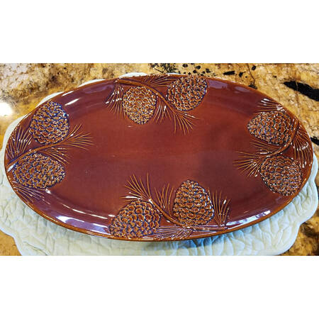 Fusion Pinecone 18" Oval Serving Platter