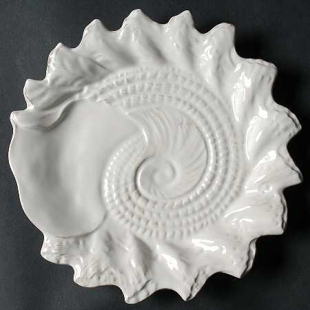 Seahorse and Seashell Menagerie White Figural Salad Plate by Blue Sky