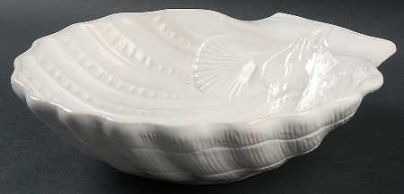 Seahorse and Seashell Menagerie White 9" Figural Serving Bowl
