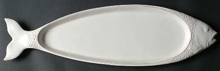 Seahorse and Seashell Menagerie White 21" Fish Platter