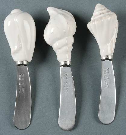 Seahorse and Seashell Menagerie White Individual Spreader - Set of 3 Motifs