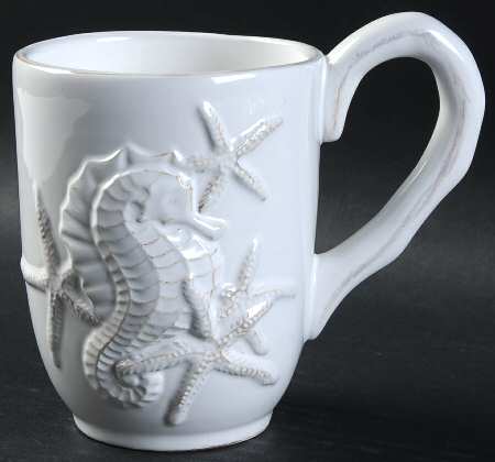Seahorse and Seashell Menagerie White Mug