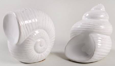 Seahorse and Seashell Menagerie White Figural Salt & Pepper Set