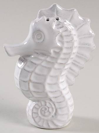 Seahorse and Seashell Menagerie White Figural Salt Shaker