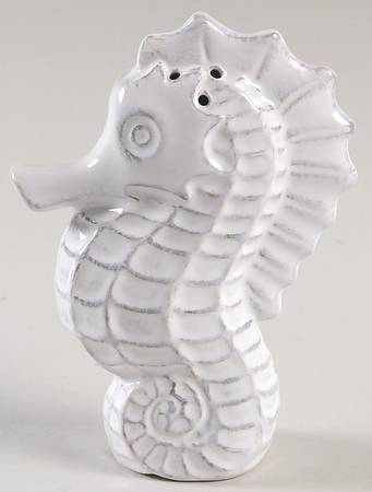 Seahorse and Seashell Menagerie White Figural Pepper Shaker