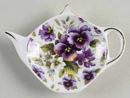 Pansy Chintz Tea Bag Holder