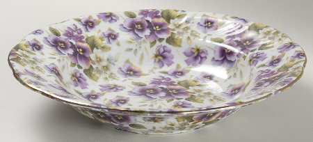 Pansy Chintz Rim Soup Bowl