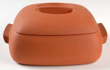 Terra Cotta 2 Quart Square Casserole with Ceramic Lid