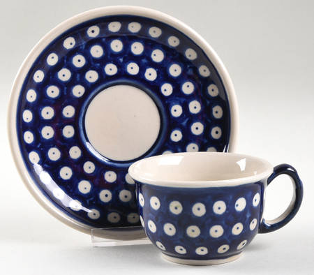 True Blue Flat Cup & Saucer Set