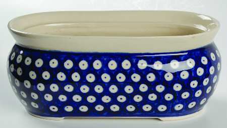 True Blue Oval Flower Pot