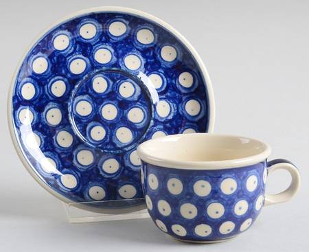 True Blue Flat Demitasse Cup & Saucer Set