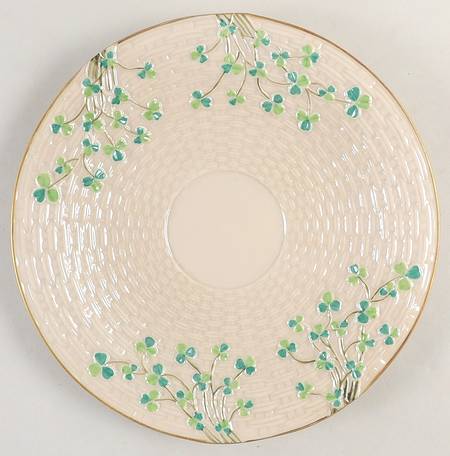Shamrock (Gold Accent) Cake Plate