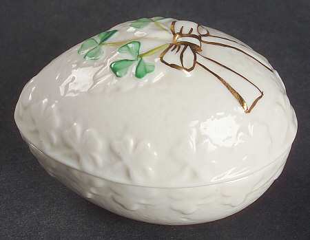 Shamrock (Gold Accent) 3" Egg Box & Lid