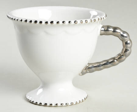 Antique Beads White Footed Cup