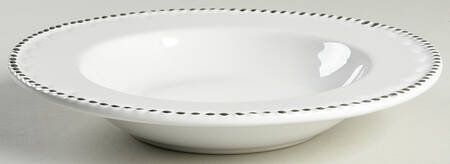 Antique Beads White Large Rim Soup Bowl