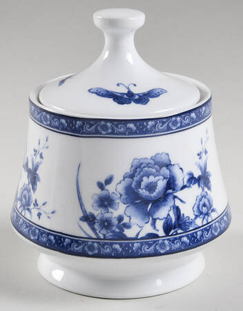 Blue Rose Sugar Bowl & Lid by Baum Brothers
