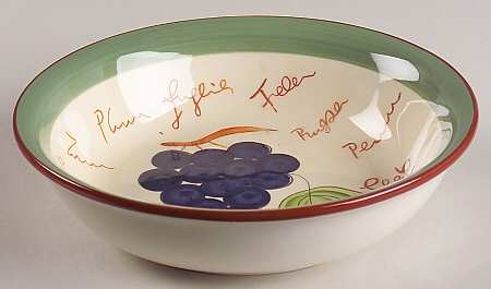 Fruit Writing (Green Band) Soup/Cereal Bowl