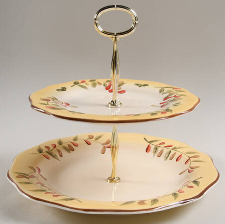Tuscan Retreat 6 5/8"-10"  2 Tiered Serving Tray (Dp, Sp) HC