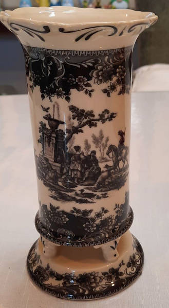 Black Toile 7" Vase