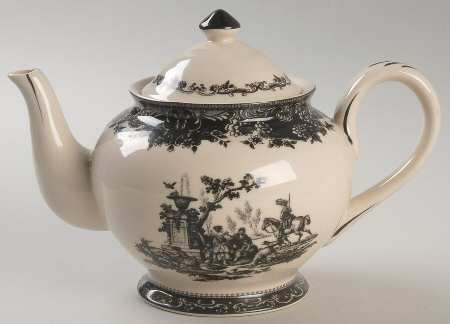 Black Toile Teapot & Lid