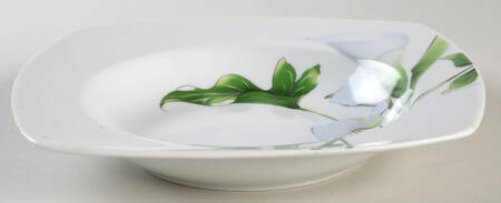 White Lily Rim Soup Bowl