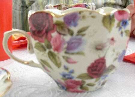 Summer Rose Chintz Flat Cup