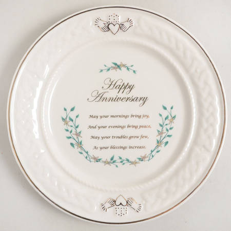 Claddagh Collection Happy Anniversary Plate