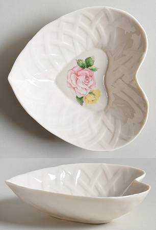 Cottage Rose Collection Heart Shaped Dish