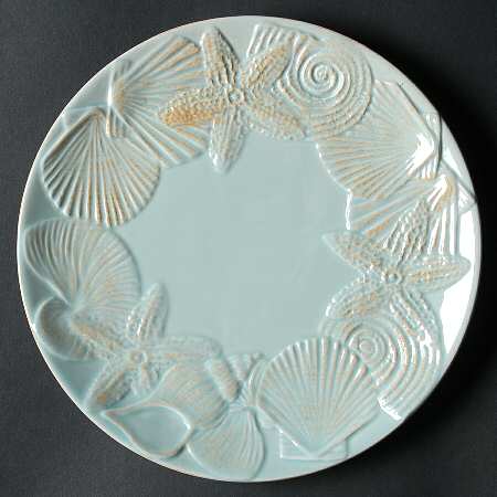 Seashell Collection Aqua Salad Plate by Blue Sky