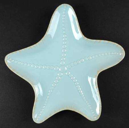 Seashell Collection Aqua Figural Appetizer Plate