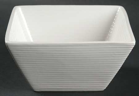 Square Lines White Soup/Cereal Bowl