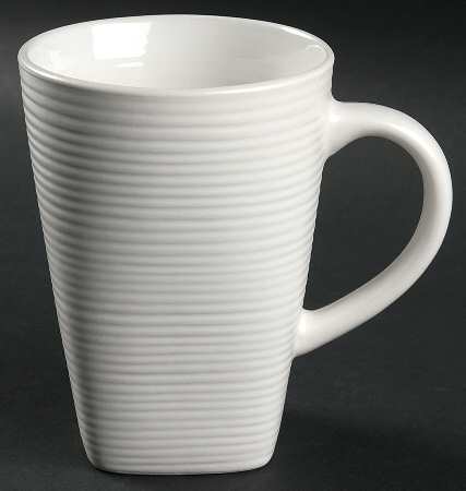 Square Lines White Mug