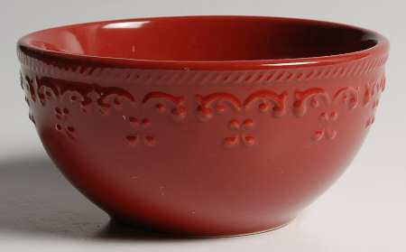Red Scroll Soup/Cereal Bowl