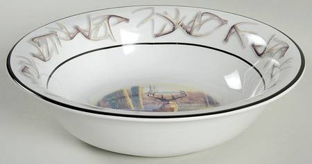 Old Mossy Horns Rim Soup Bowl