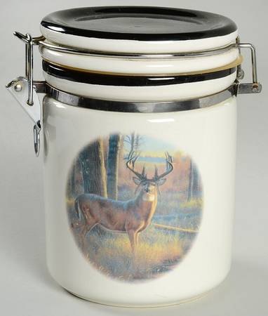 Old Mossy Horns Extra Large Canister with Hinged Lid